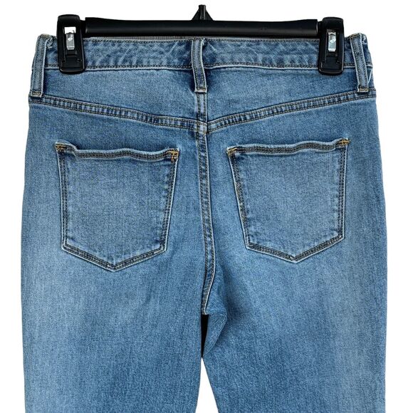 Universal Thread SZ 0/25 Kick Boot Crop Jeans Hi-Rise Zip-Fly Stretch Frayed Hem - Picture 4 of 9